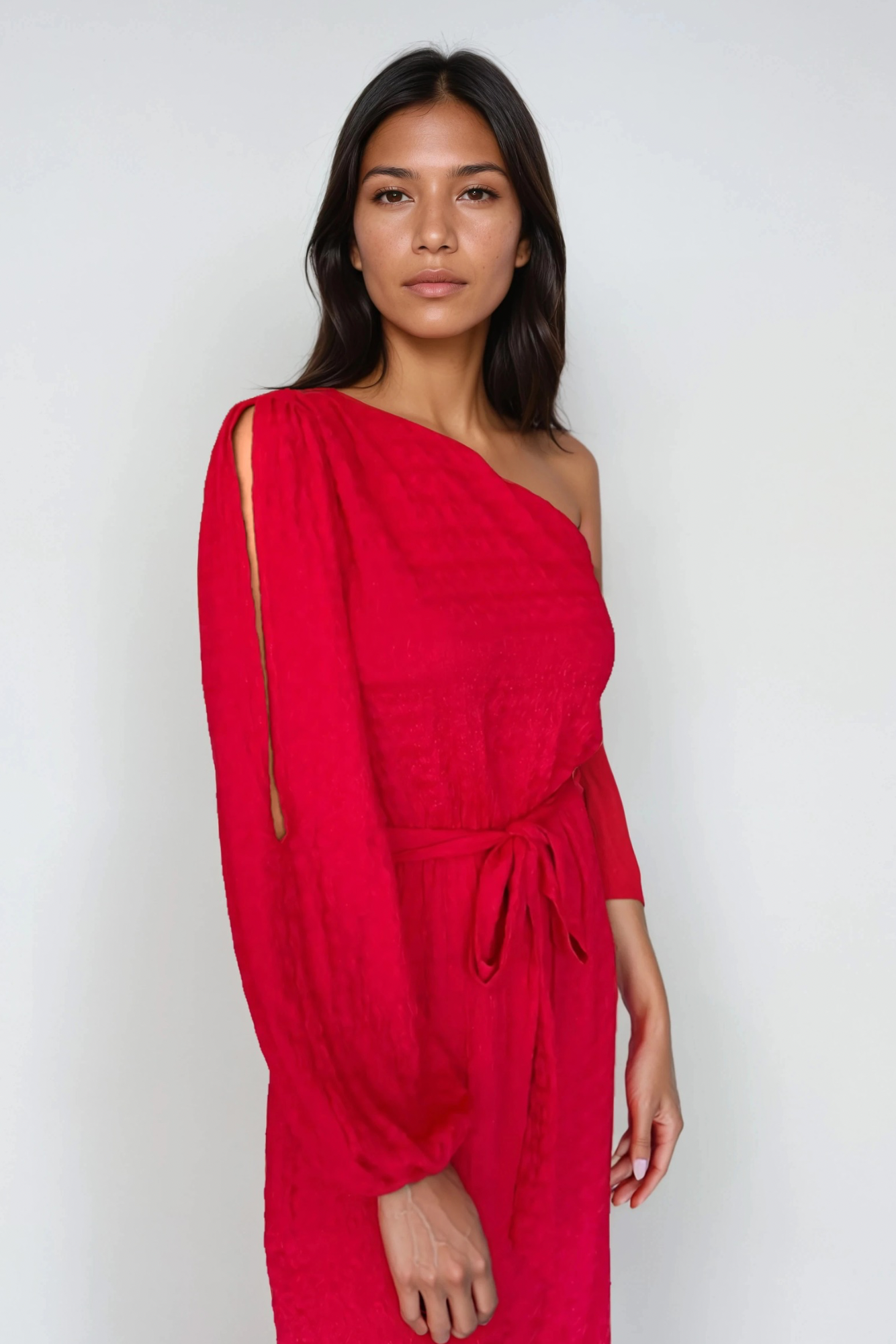 Red One-Shoulder Jumpsuit