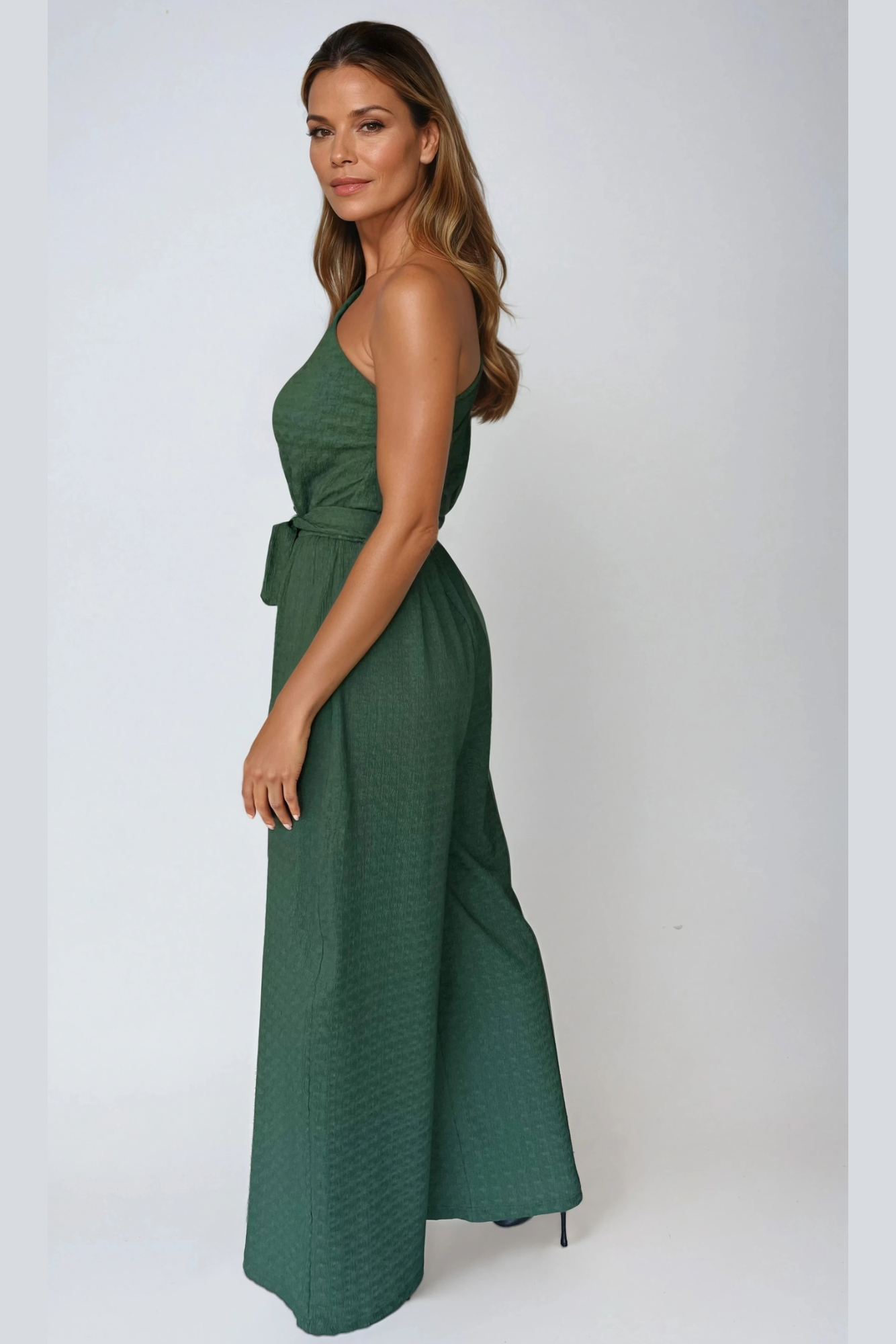 Green One-Shoulder Jumpsuit