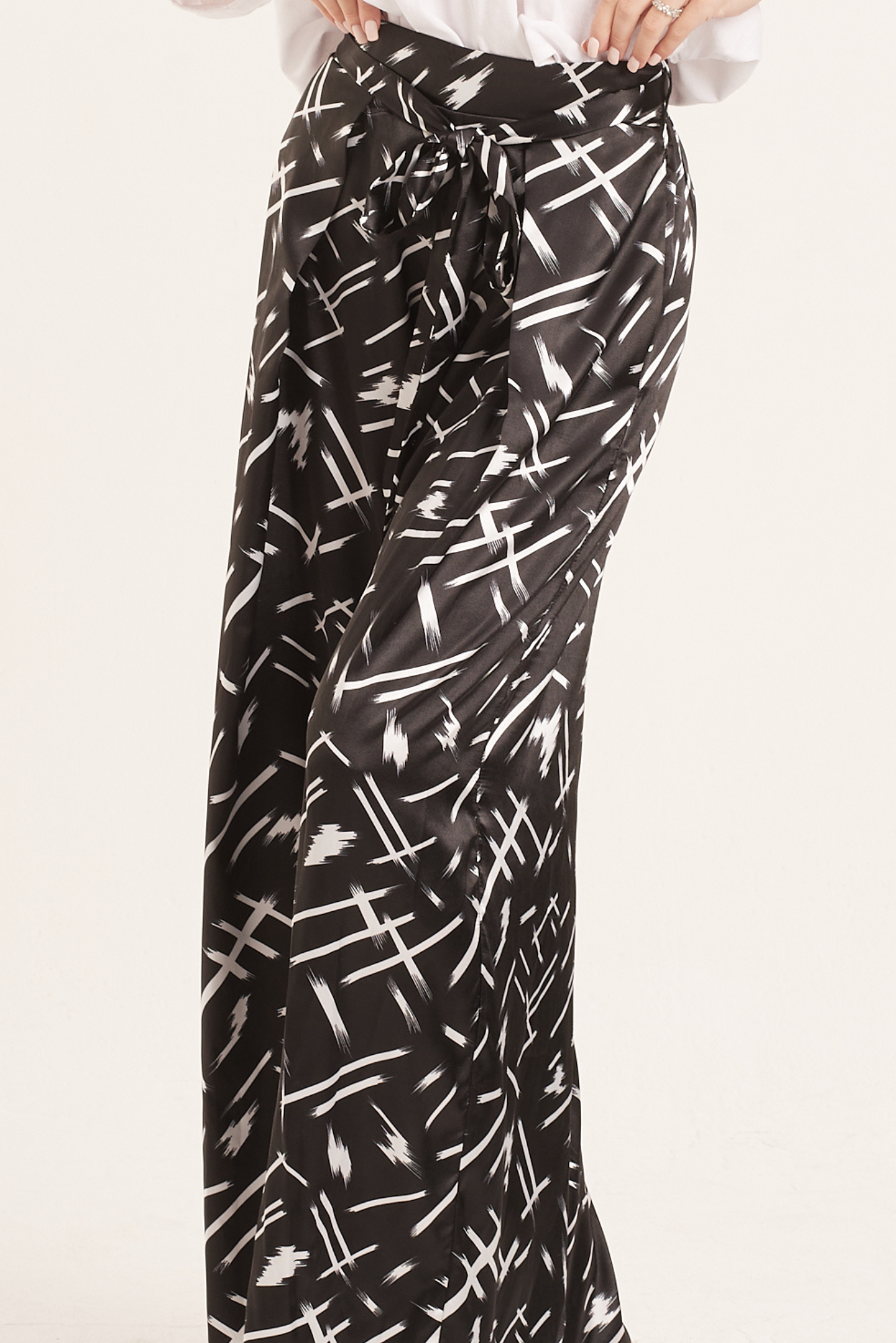 Monochrome Satin Pants