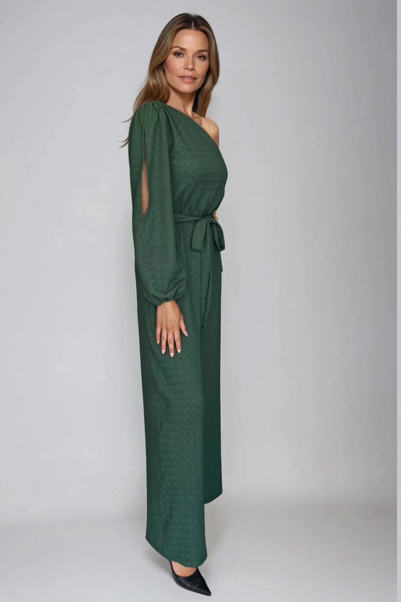 Green One-Shoulder Jumpsuit