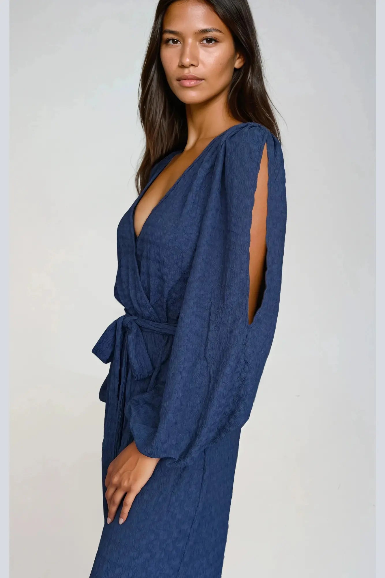 Ink Blue Cross-Over Jumpsuit