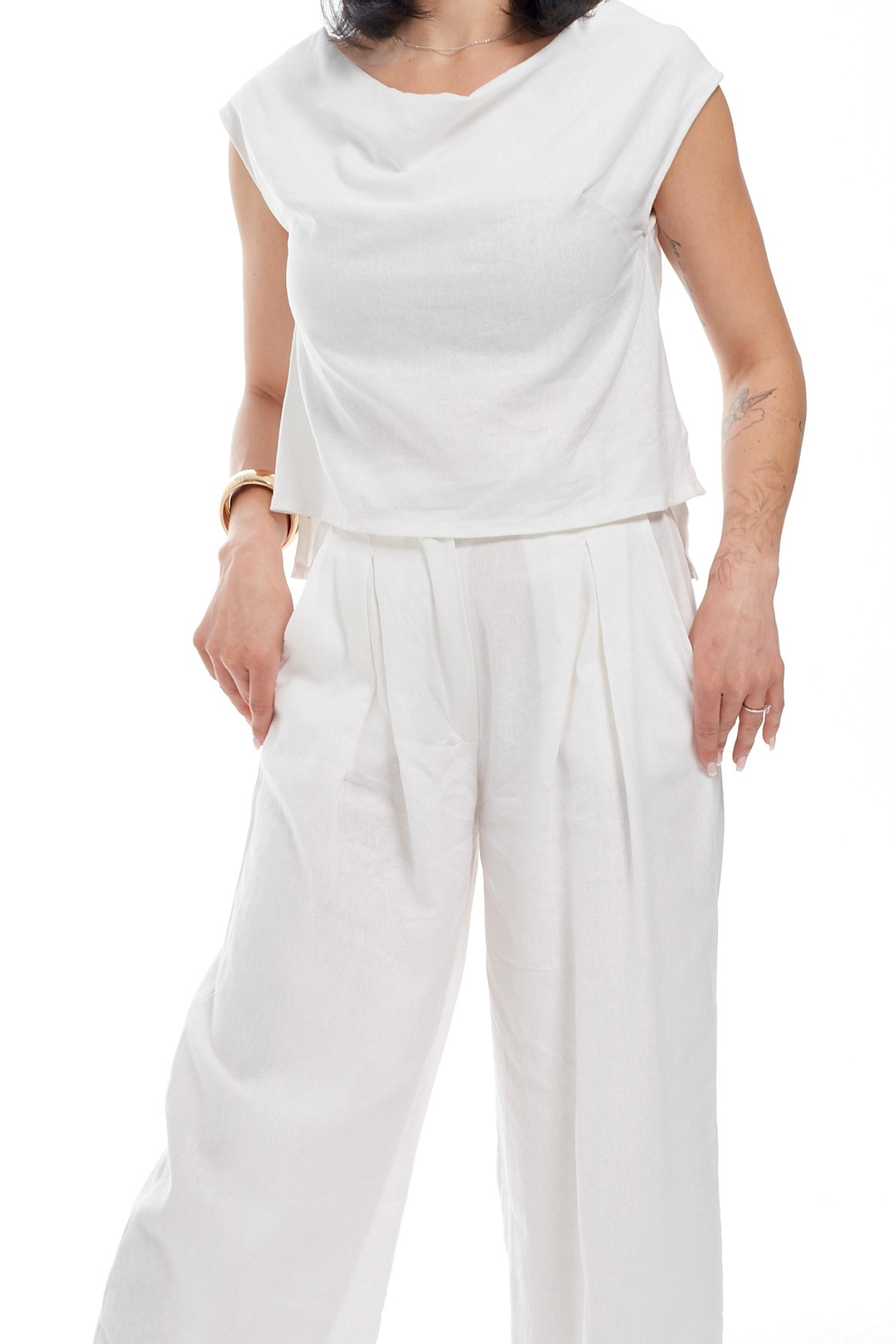White Linen Top