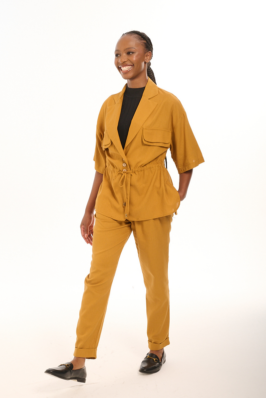 Mustard Linen Shacket