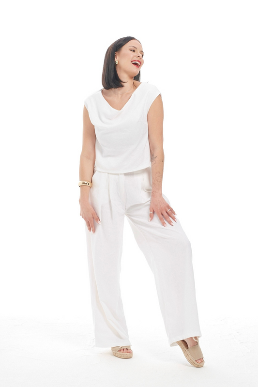 White Linen Top