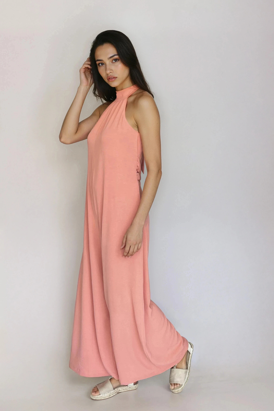 Peach Holterneck Jumpsuit