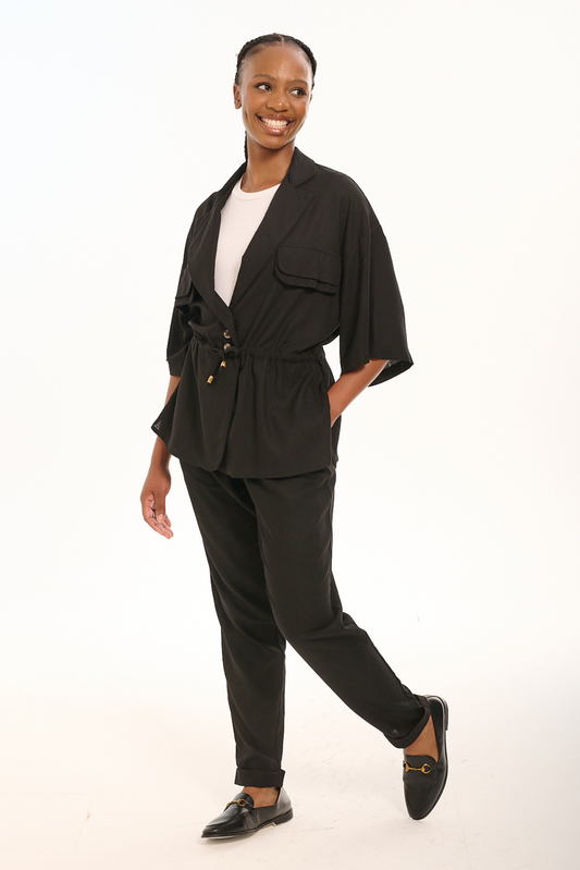 Black Linen Shacket