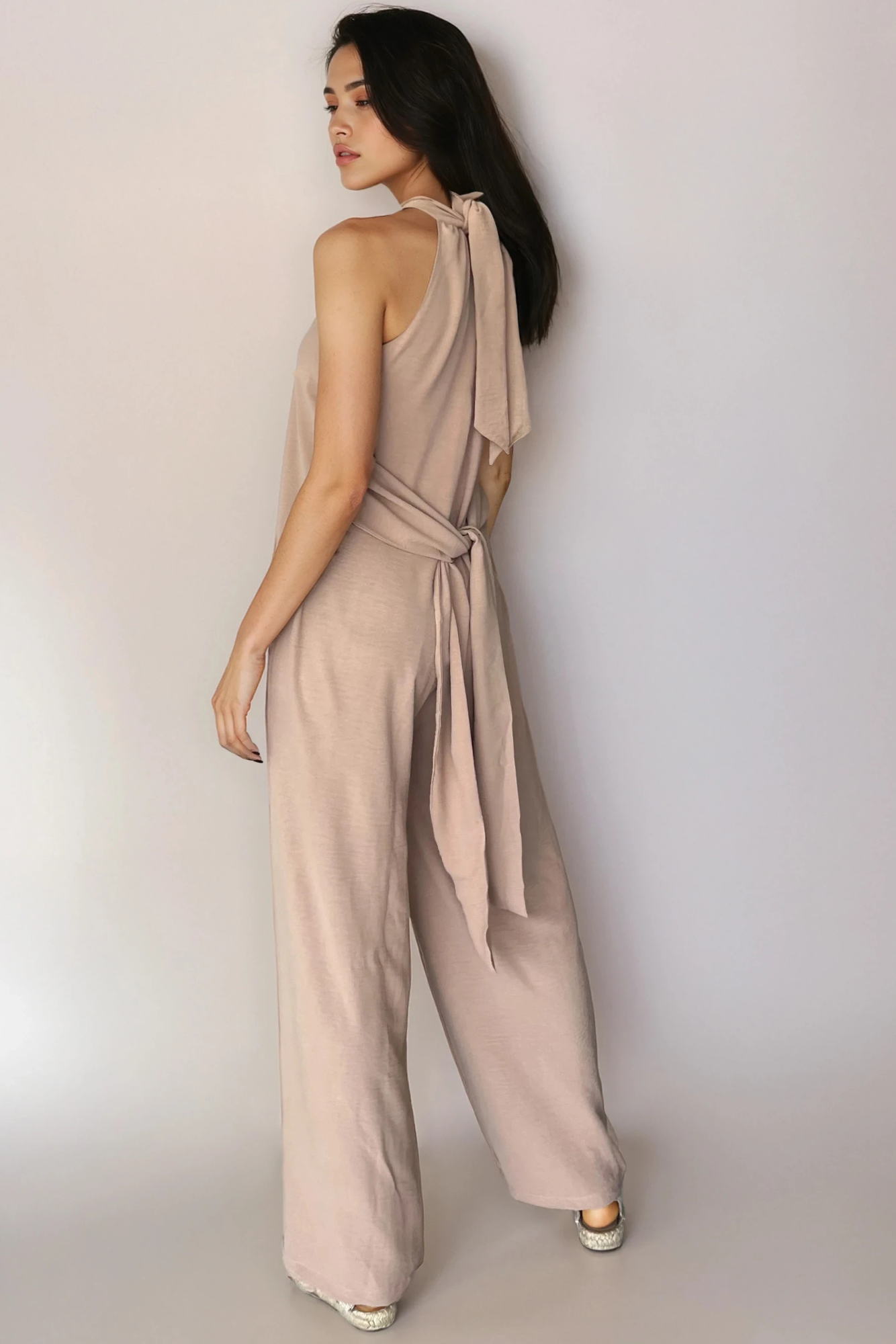Camel Holterneck Jumpsuit