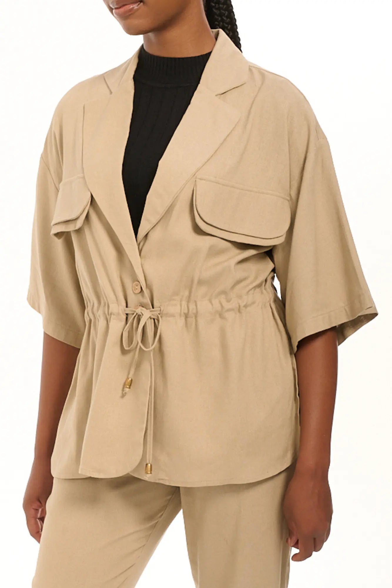 Sand Linen Shacket