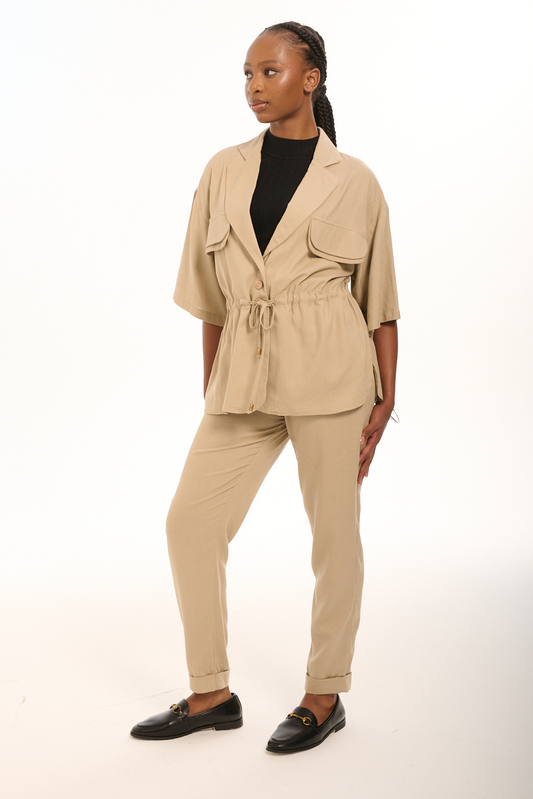 Sand Linen Shacket