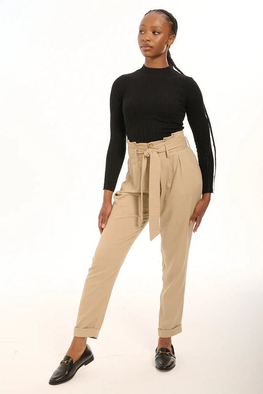 Sand Linen Taped Pants