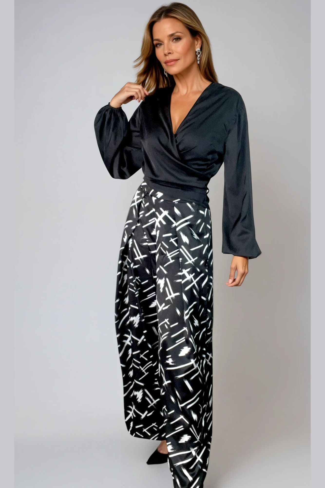 Black Satin Blouse