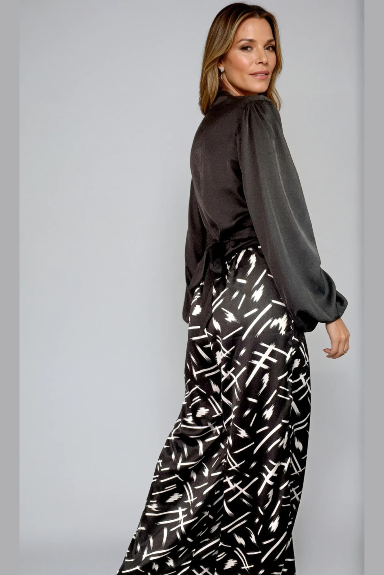 Black Satin Blouse