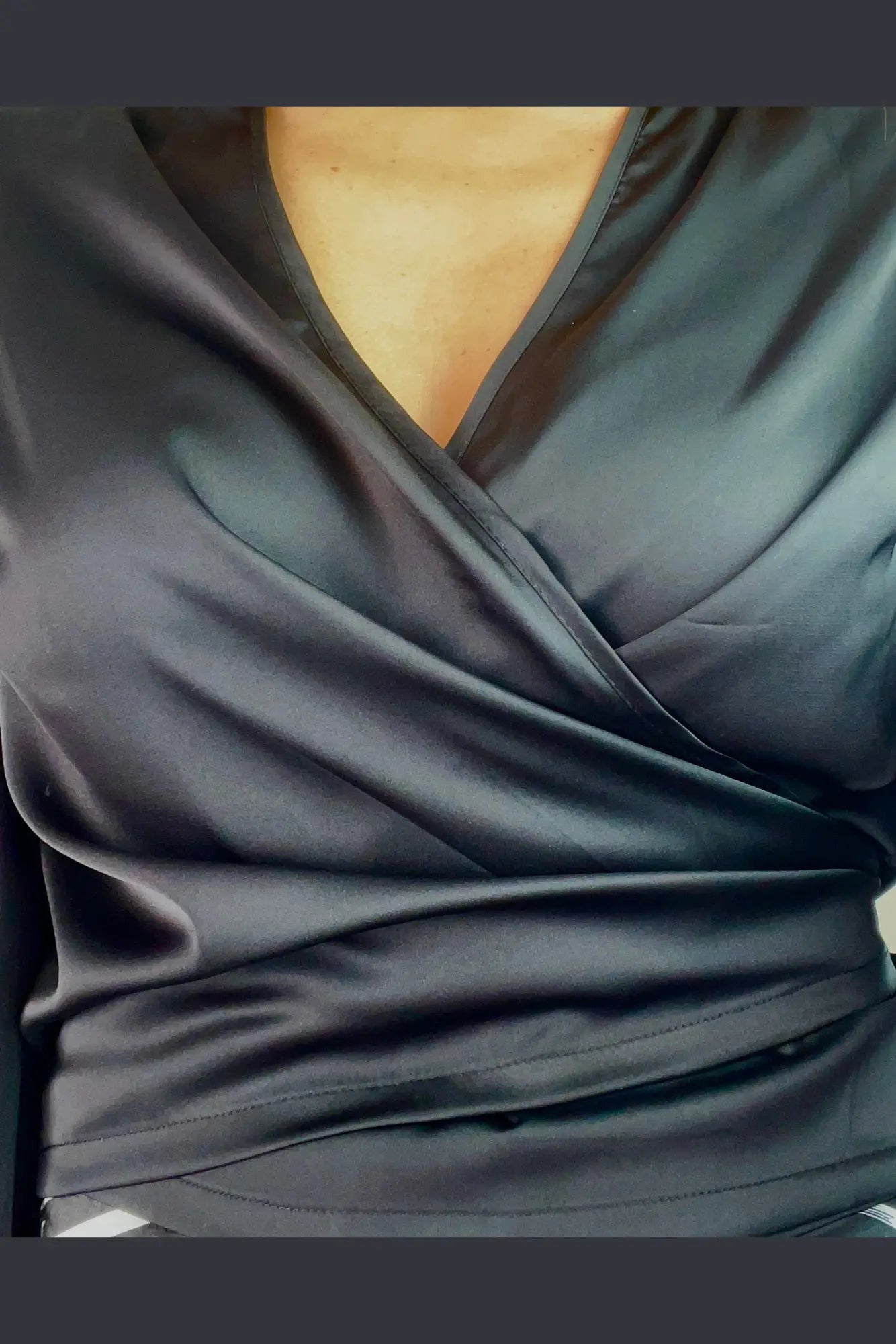 Black Satin Blouse