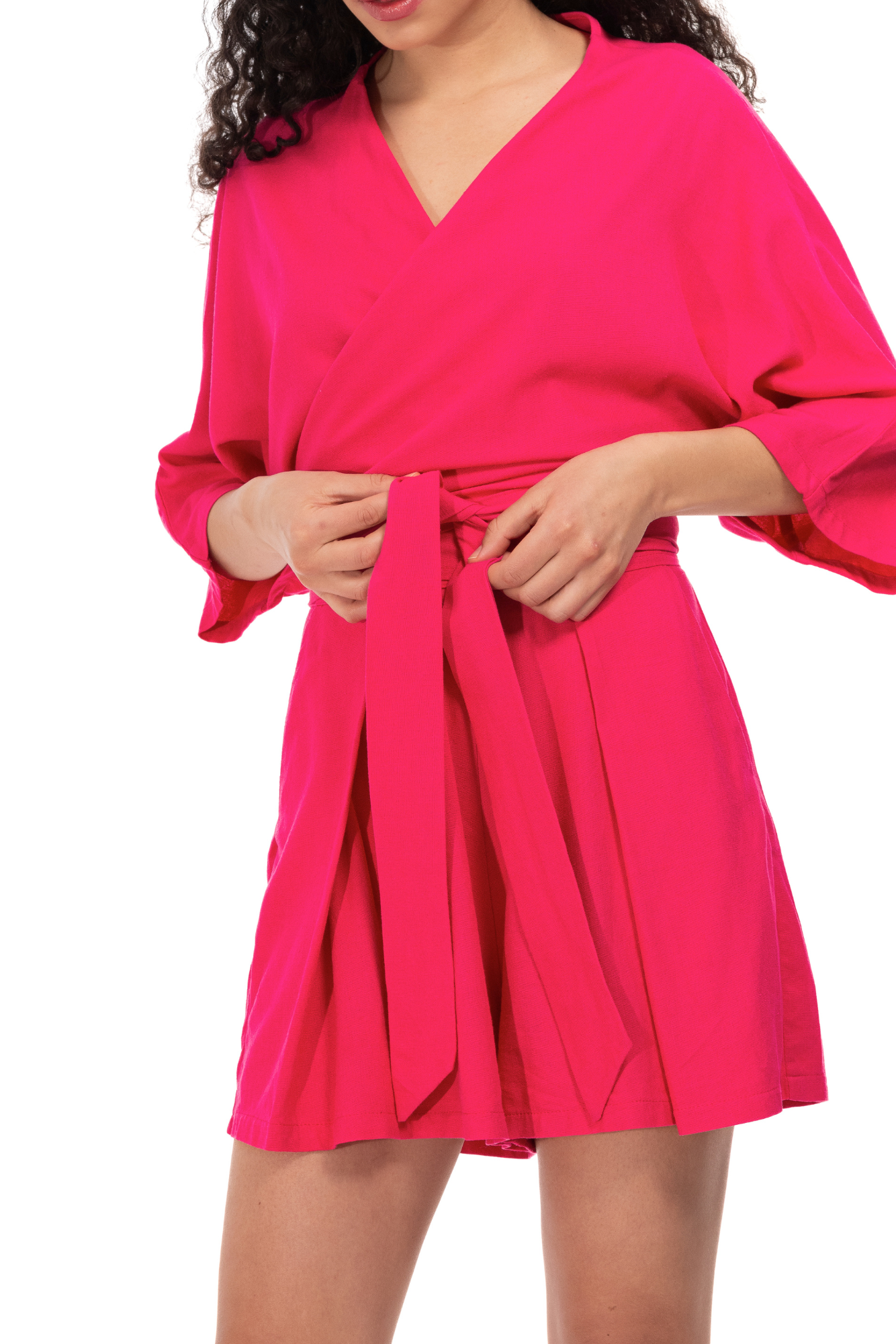 Cerise Pink Linen Playsuit