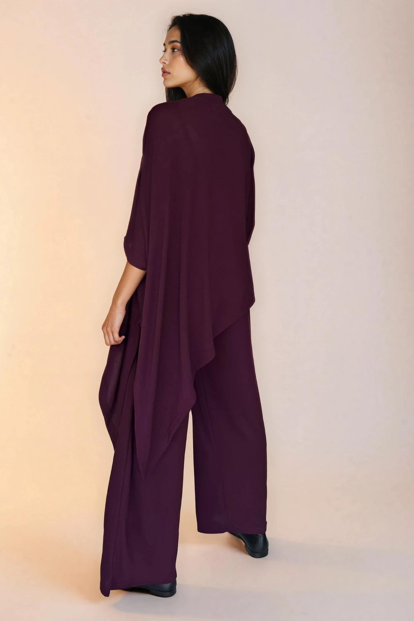 Burgundy Asymmetrical Knit Top