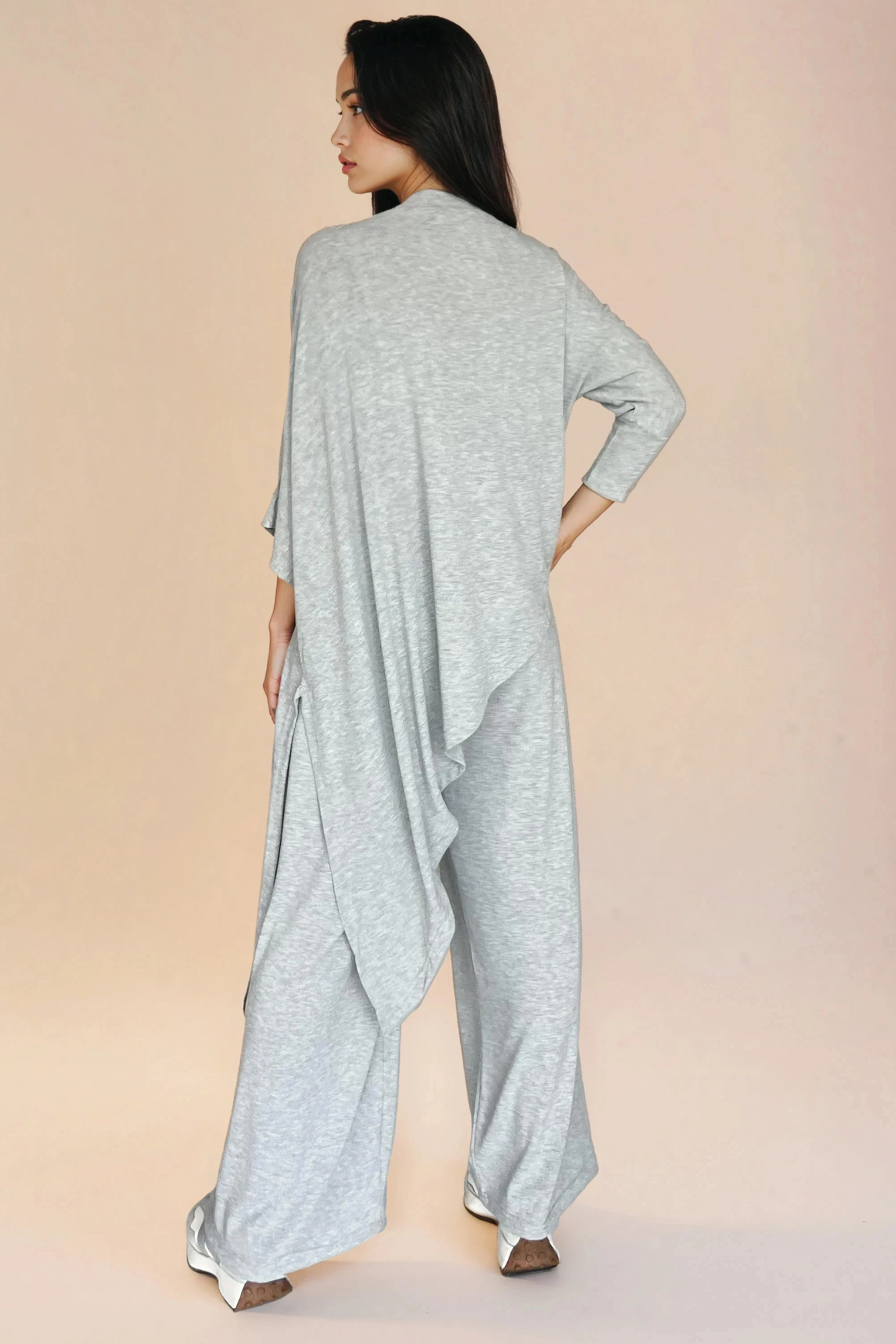 Grey Asymmetrical Knit Top