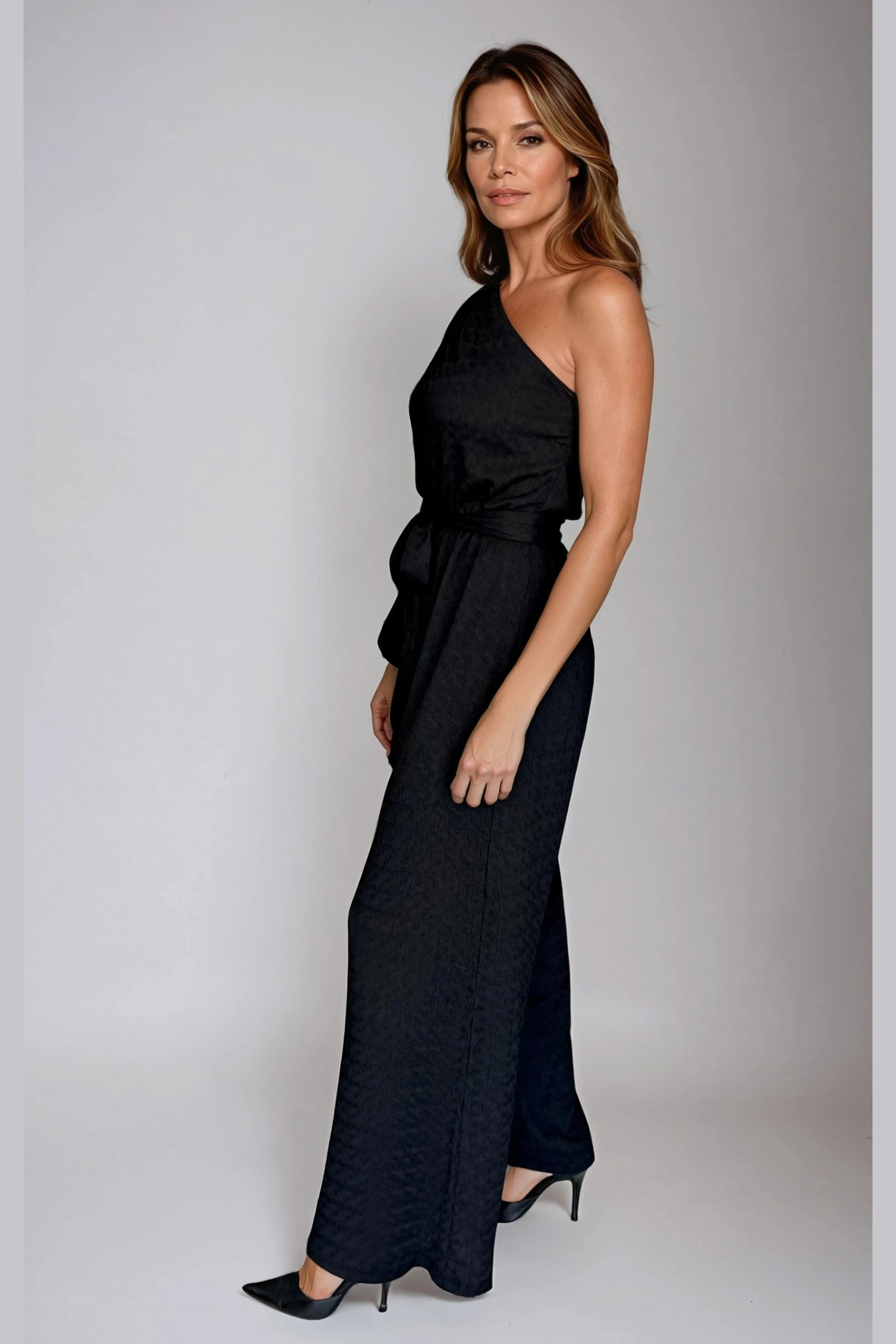 Black One-Shoulder Jumpsuit