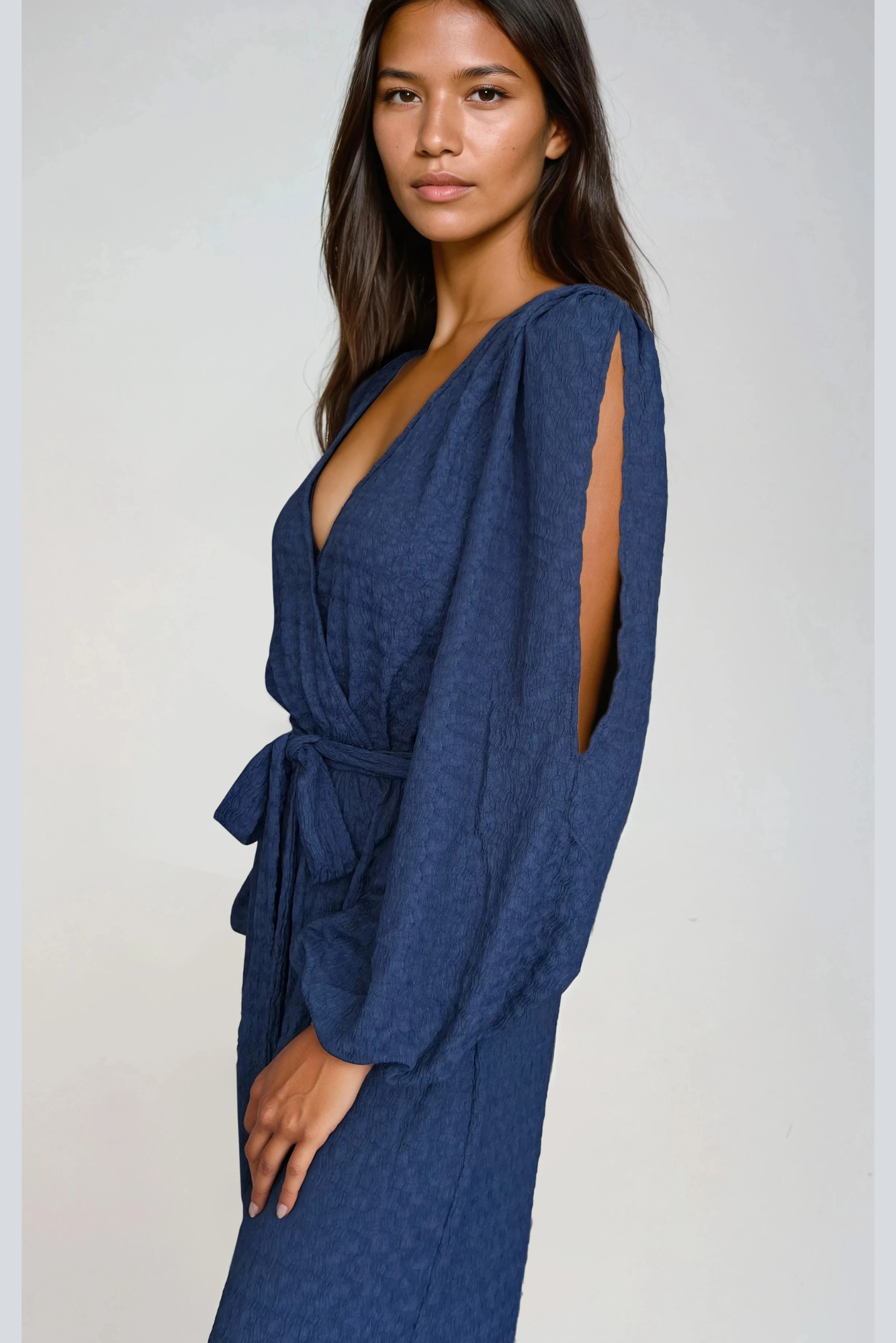 Ink Blue Cross-Over Jumpsuit