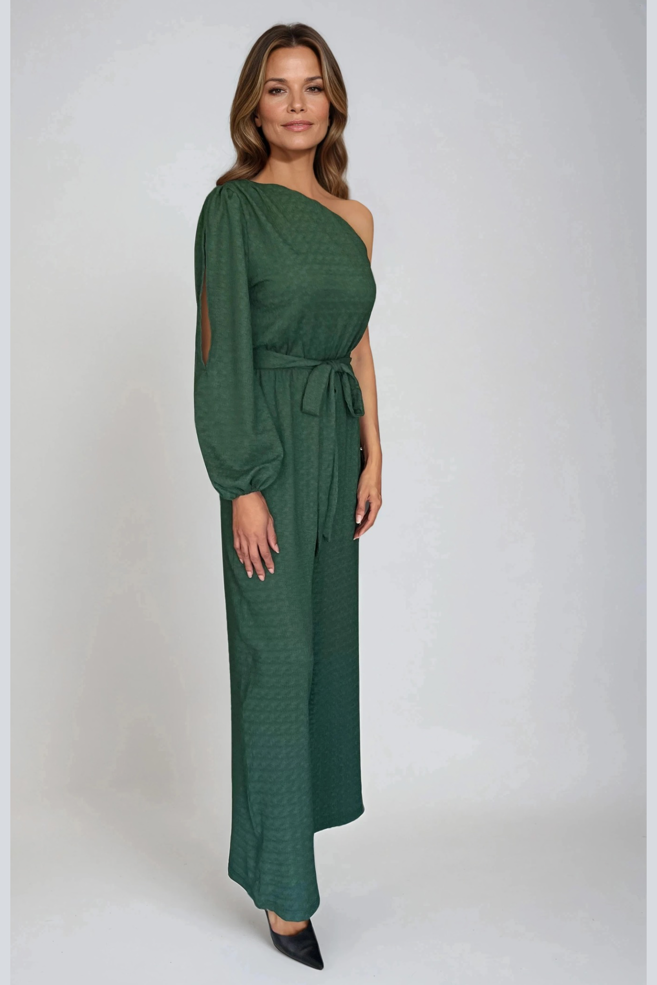 Green One-Shoulder Jumpsuit
