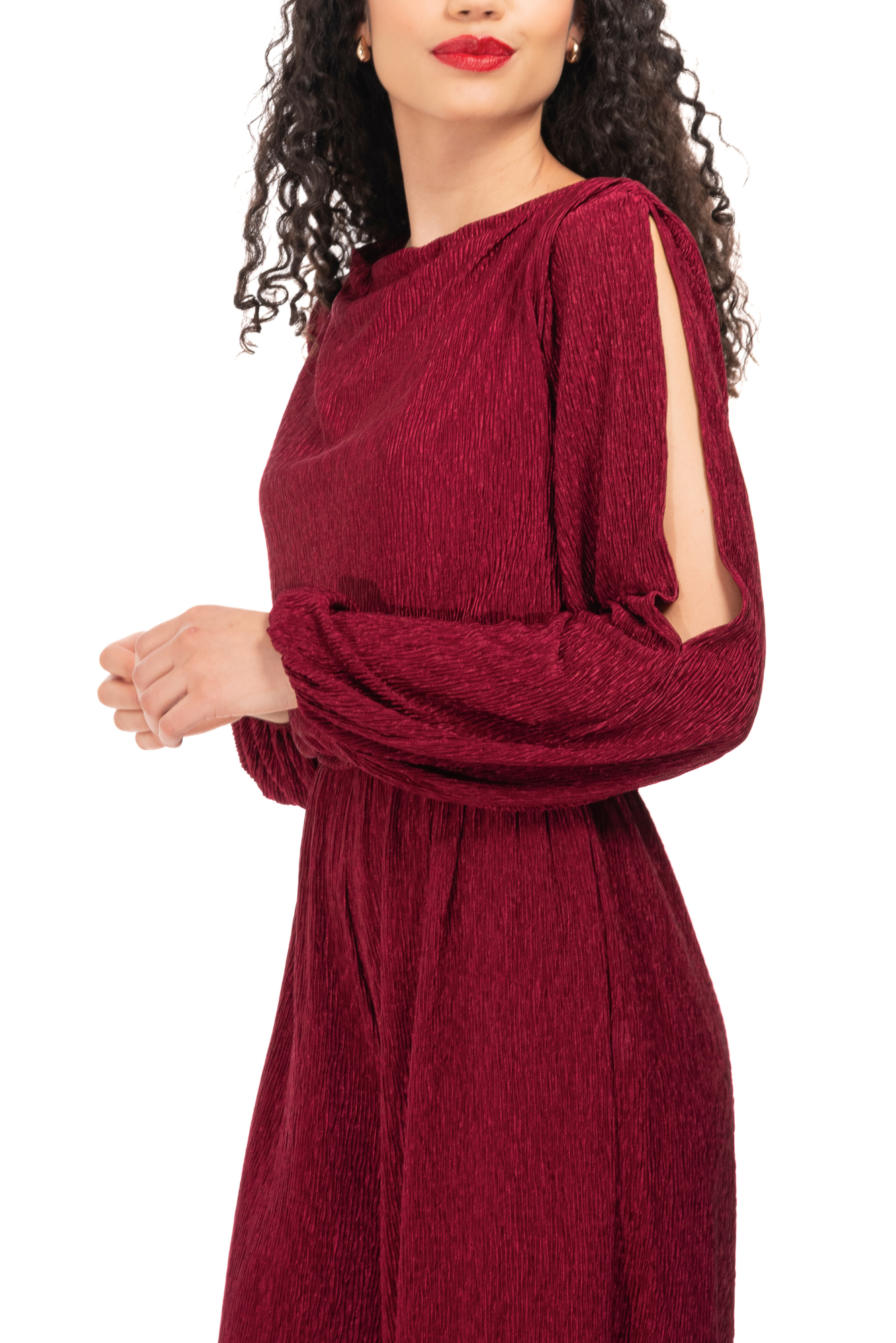 Burgundy Plisse Jumpsuit