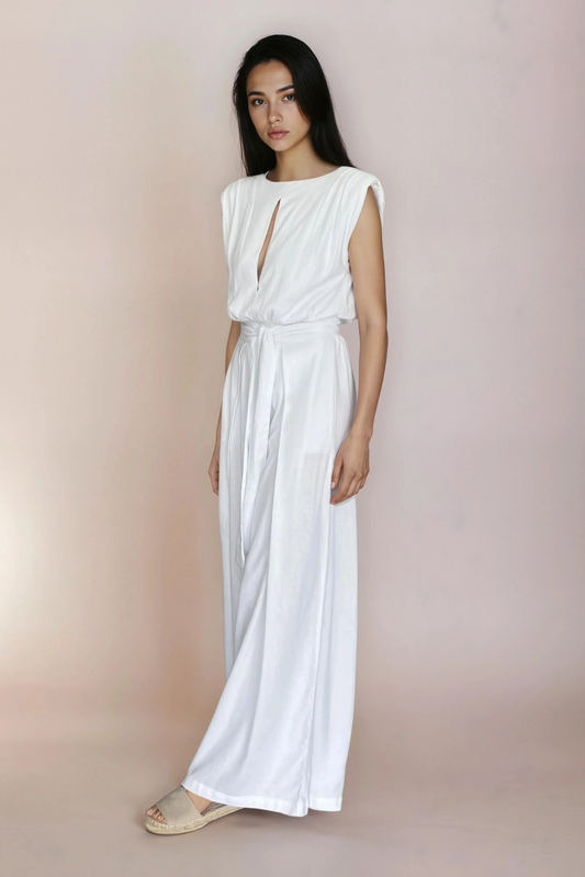 White Linen Jumpsuit