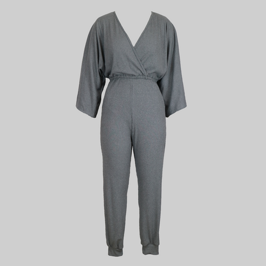 Grey Kimono Sleeve Jumpsuit