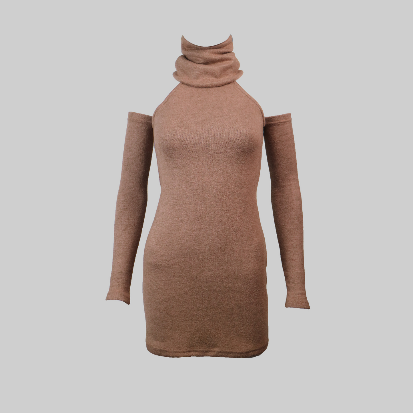 Ella Cognac Knit Mini Dress