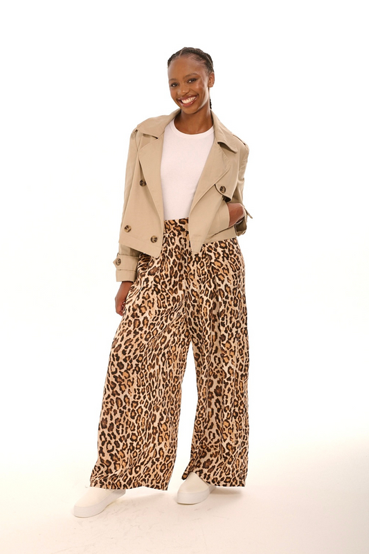 Beige Crop Trench Jacket