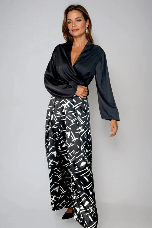 Black Satin Blouse