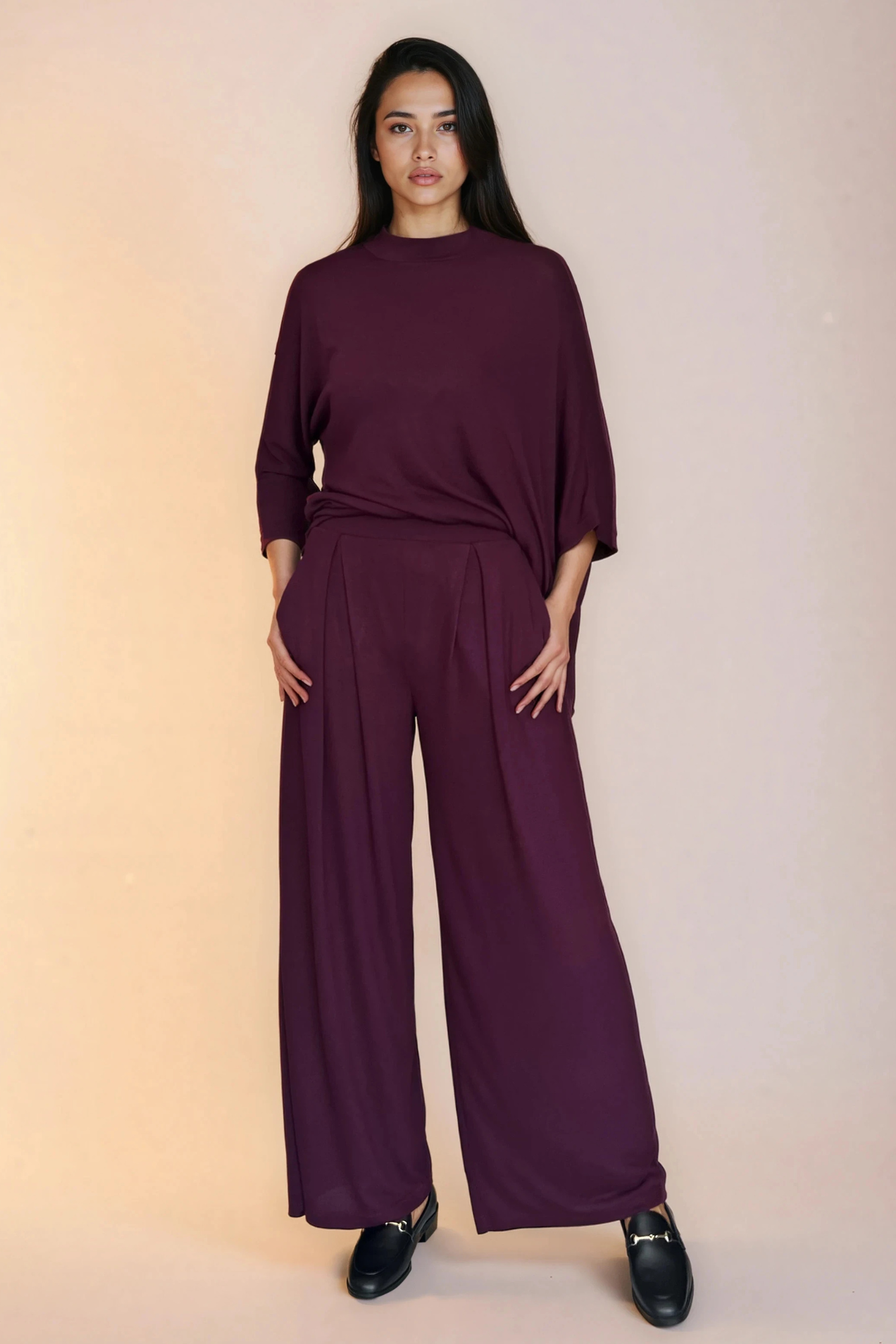 Burgundy Knit Pants