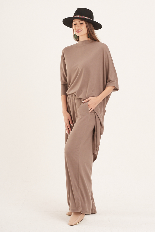 Taupe Wide Leg Pants
