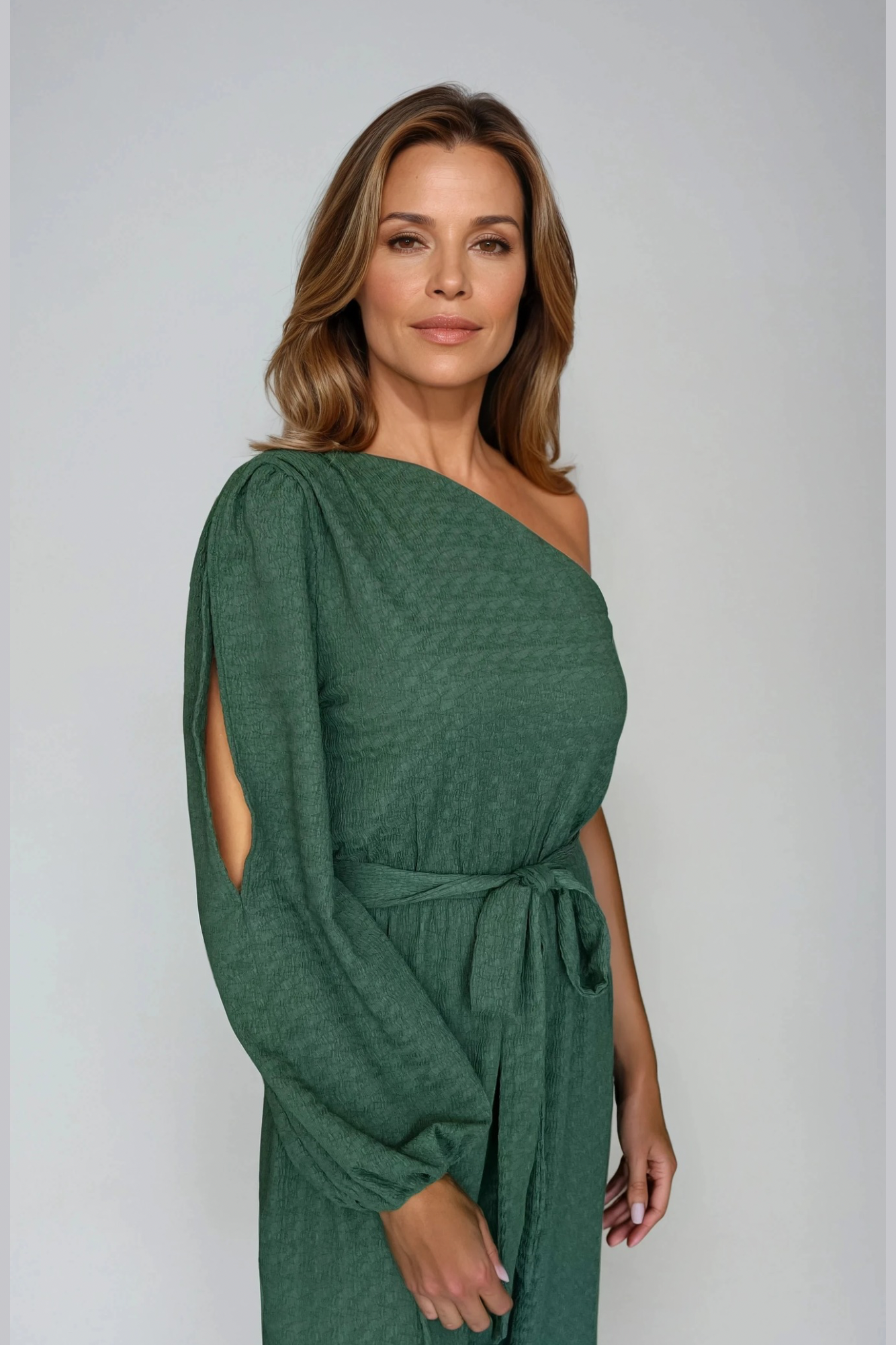 Green One-Shoulder Jumpsuit