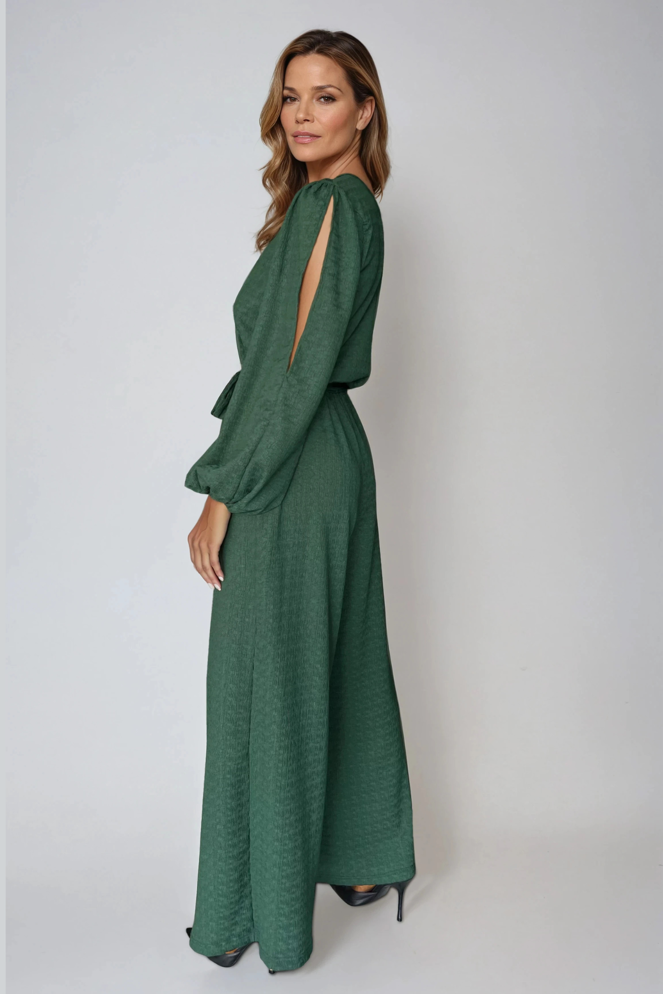 Green Cross-Over Jumpsuit