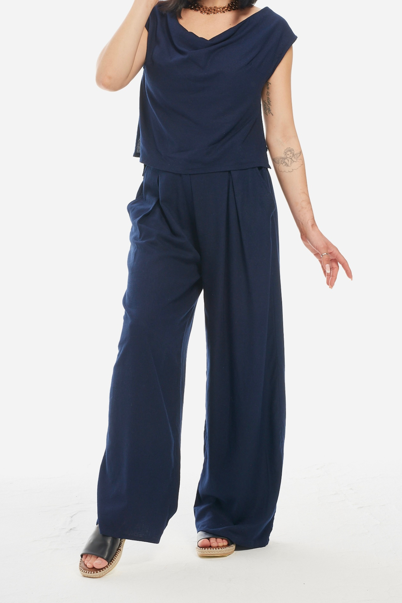 Navy Linen Pants