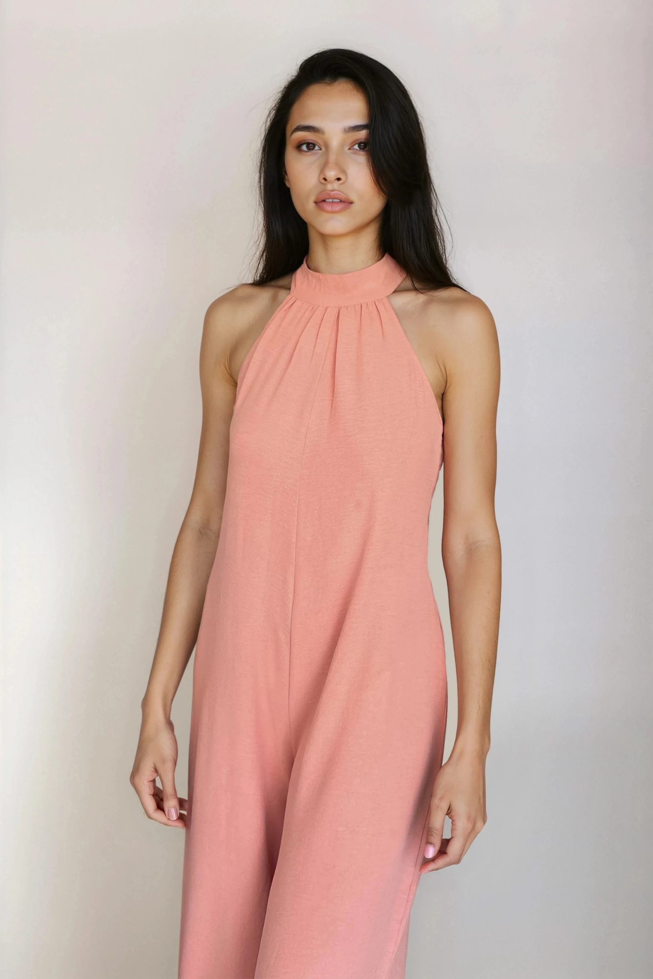 Peach Holterneck Jumpsuit