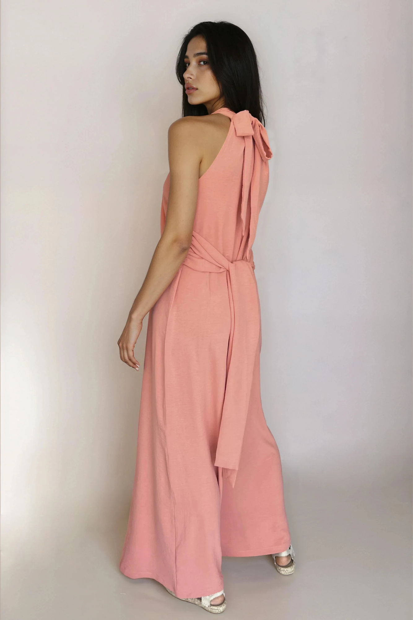 Peach Holterneck Jumpsuit