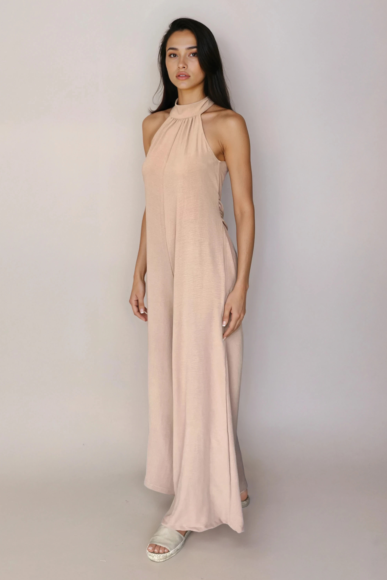 Camel Holterneck Jumpsuit