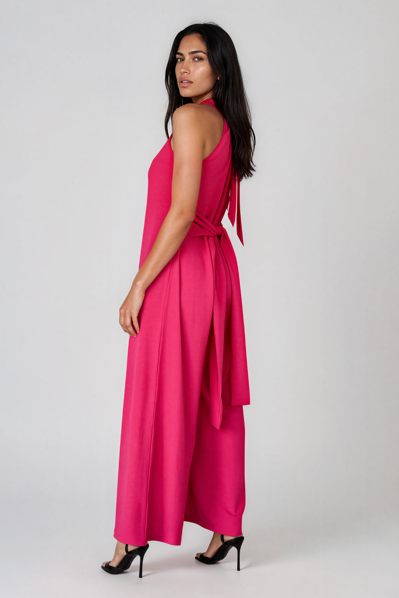 Cerise Pink Halter Neck Jumpsuit