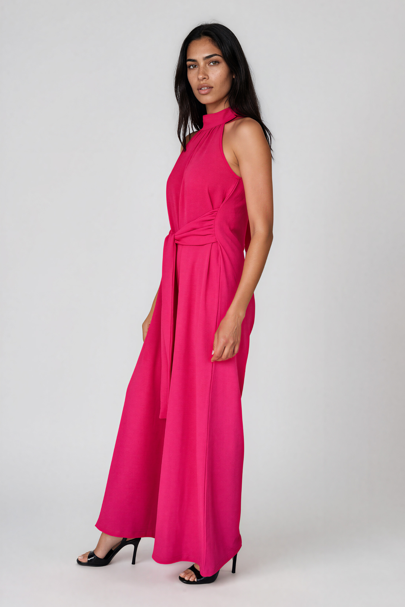 Cerise Pink Halter Neck Jumpsuit