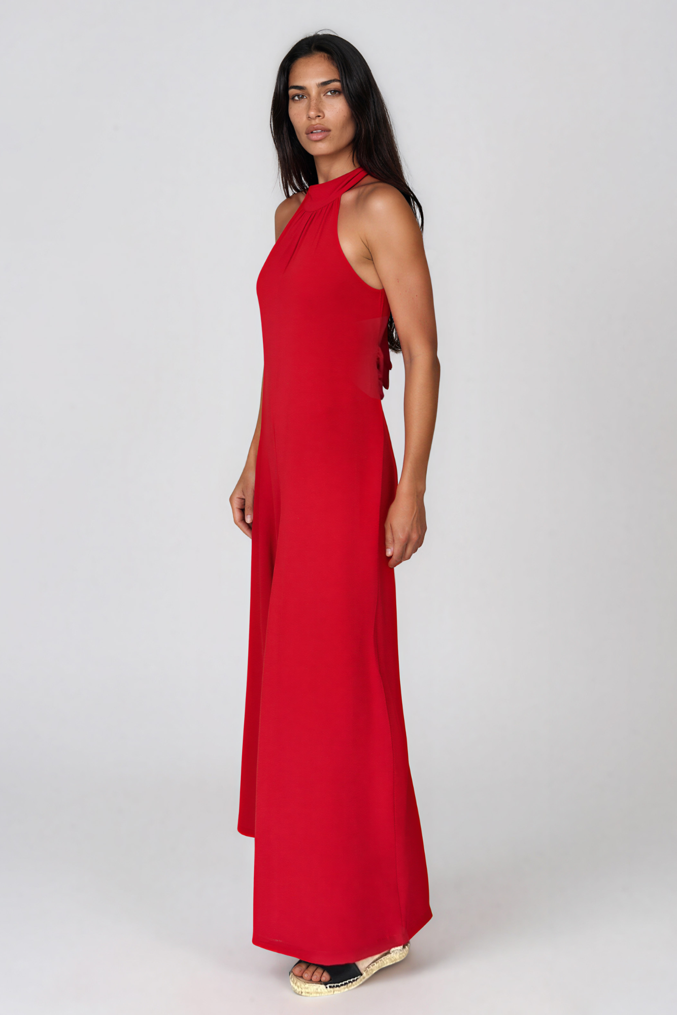 Red Halter Neck Jumpsuit