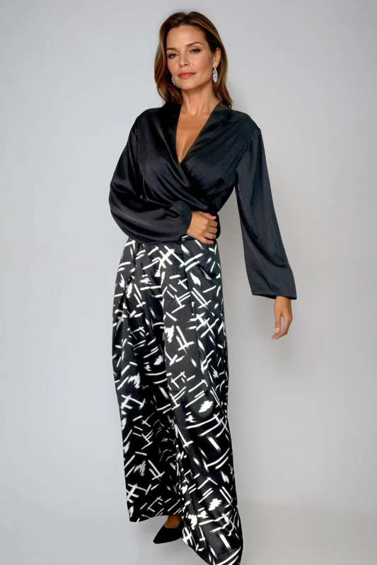 Black Satin Blouse