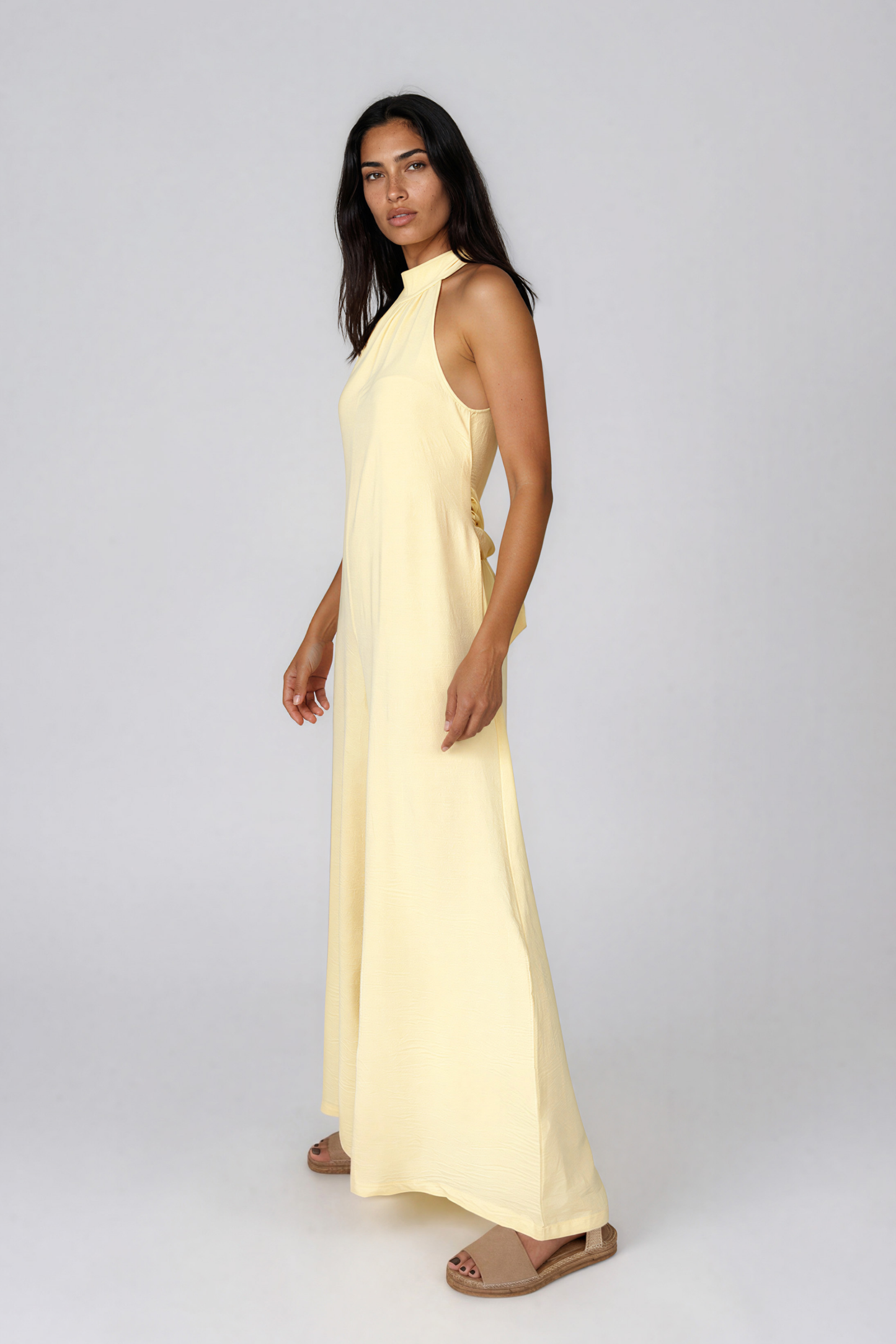Butter Yellow Halter Neck Jumpsuit