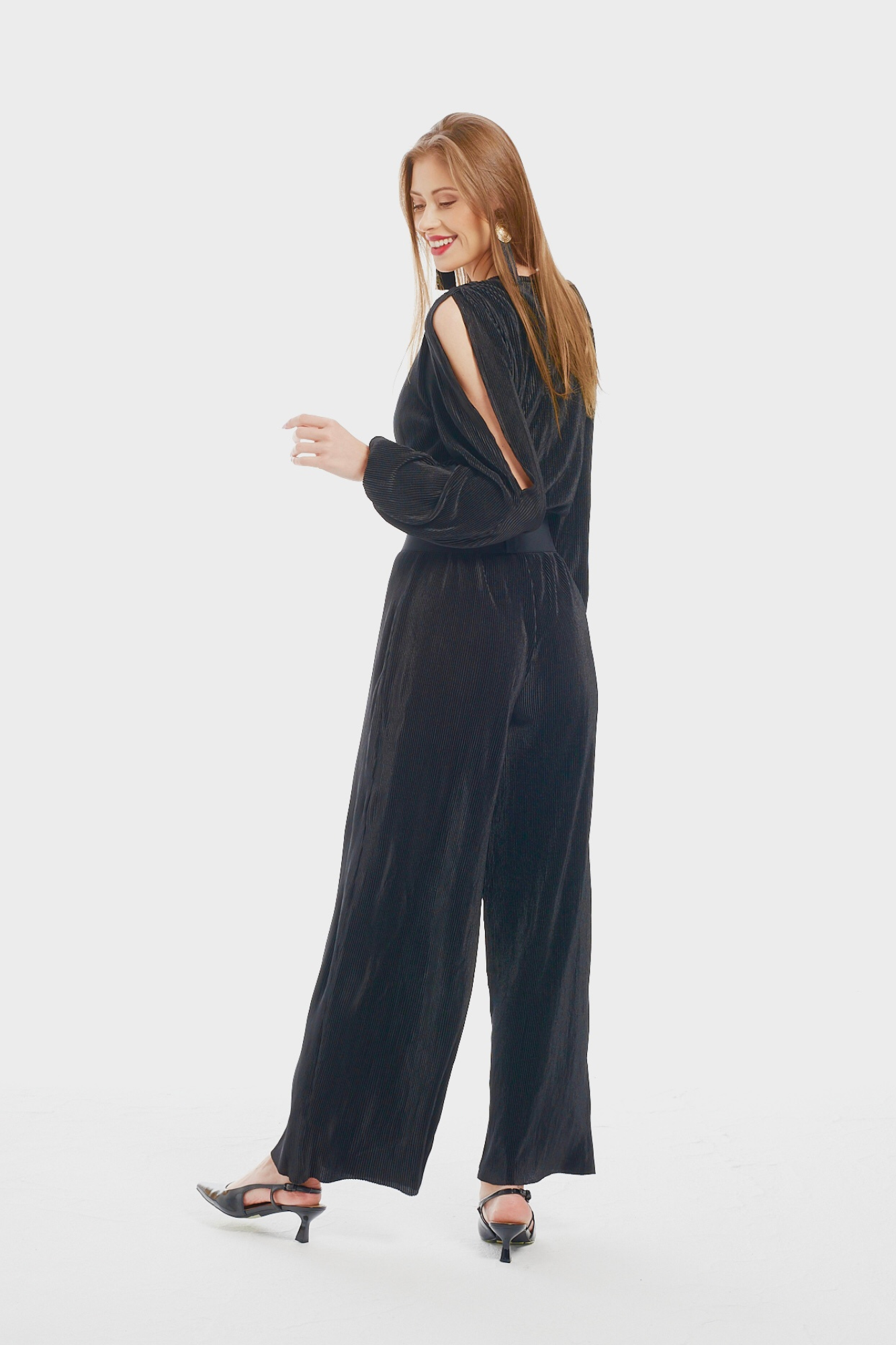 Black Plisse Jumpsuit