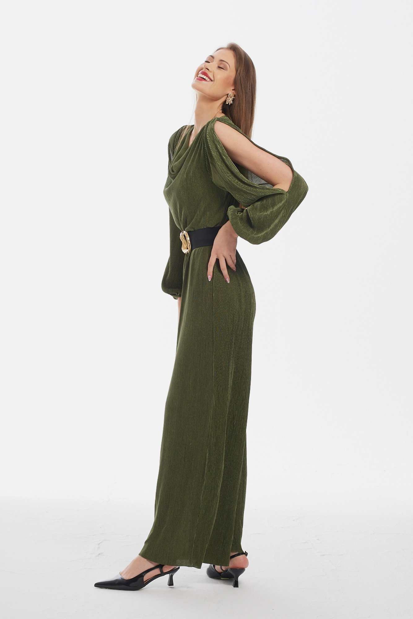 Olive Plisse Jumpsuit