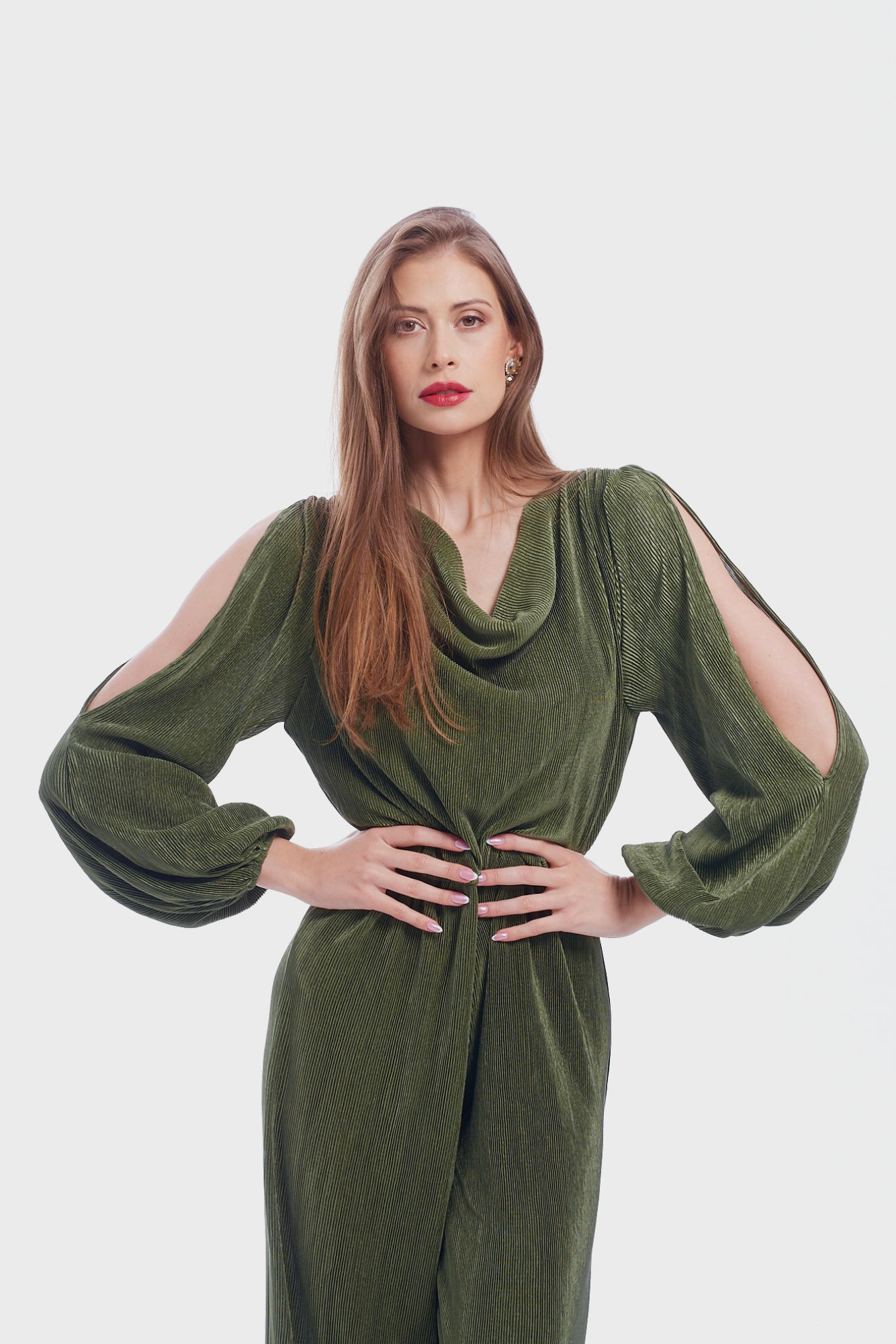 Olive Plisse Jumpsuit