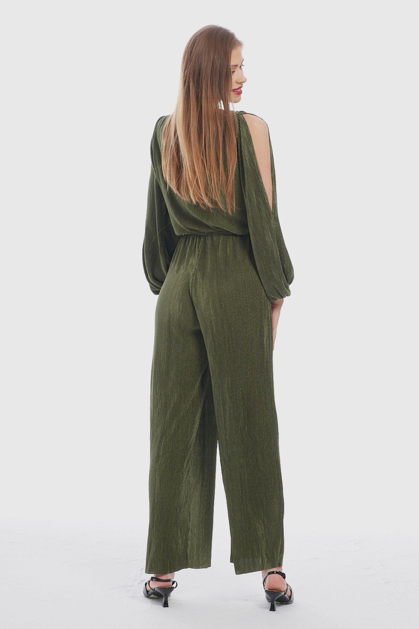 Olive Plisse Jumpsuit