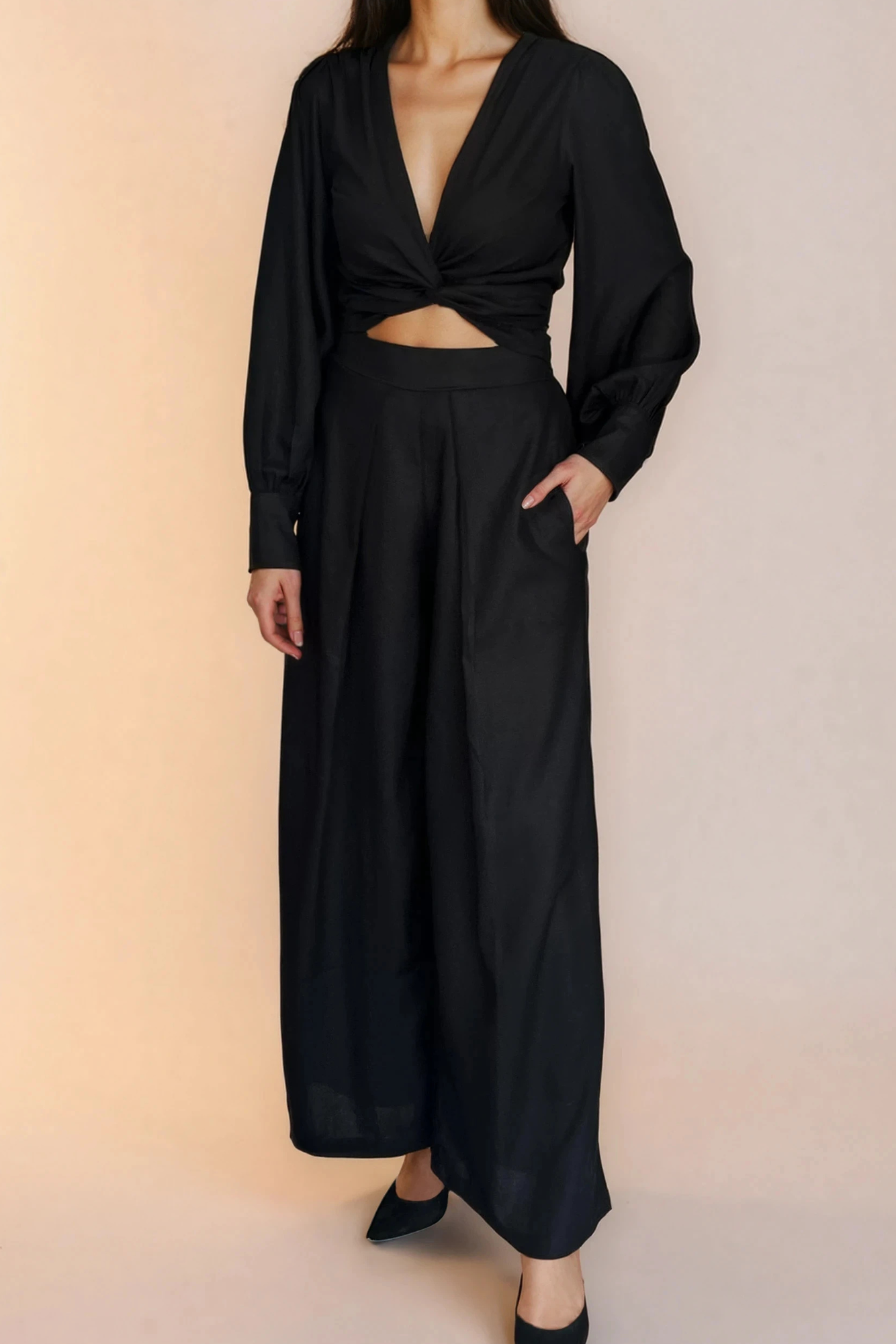 【美品】kolor 20ss NYLON×RAMIE WIDE SLACKS Black Linen Wide Leg Pants – TGCG