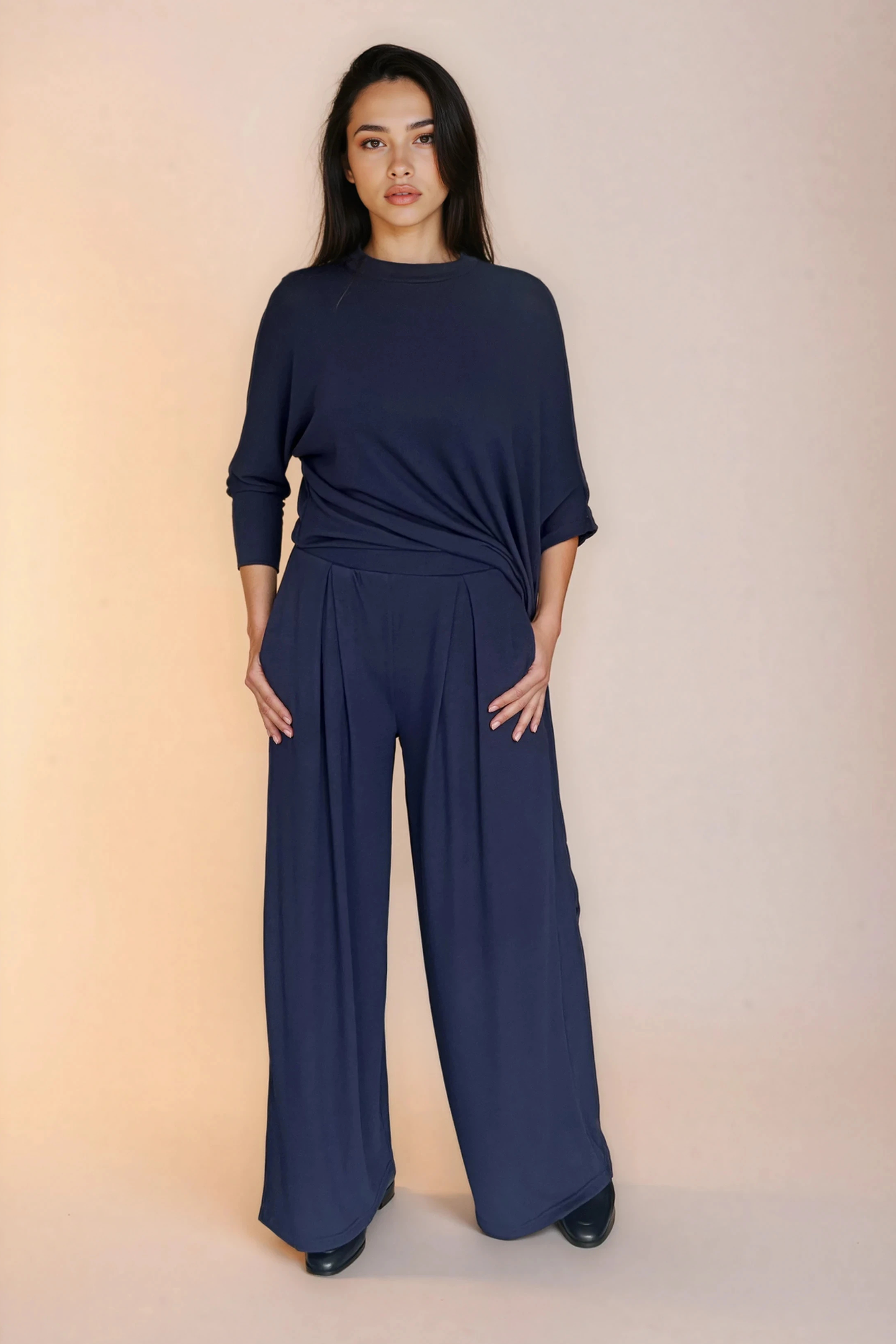 Navy Knit Pants