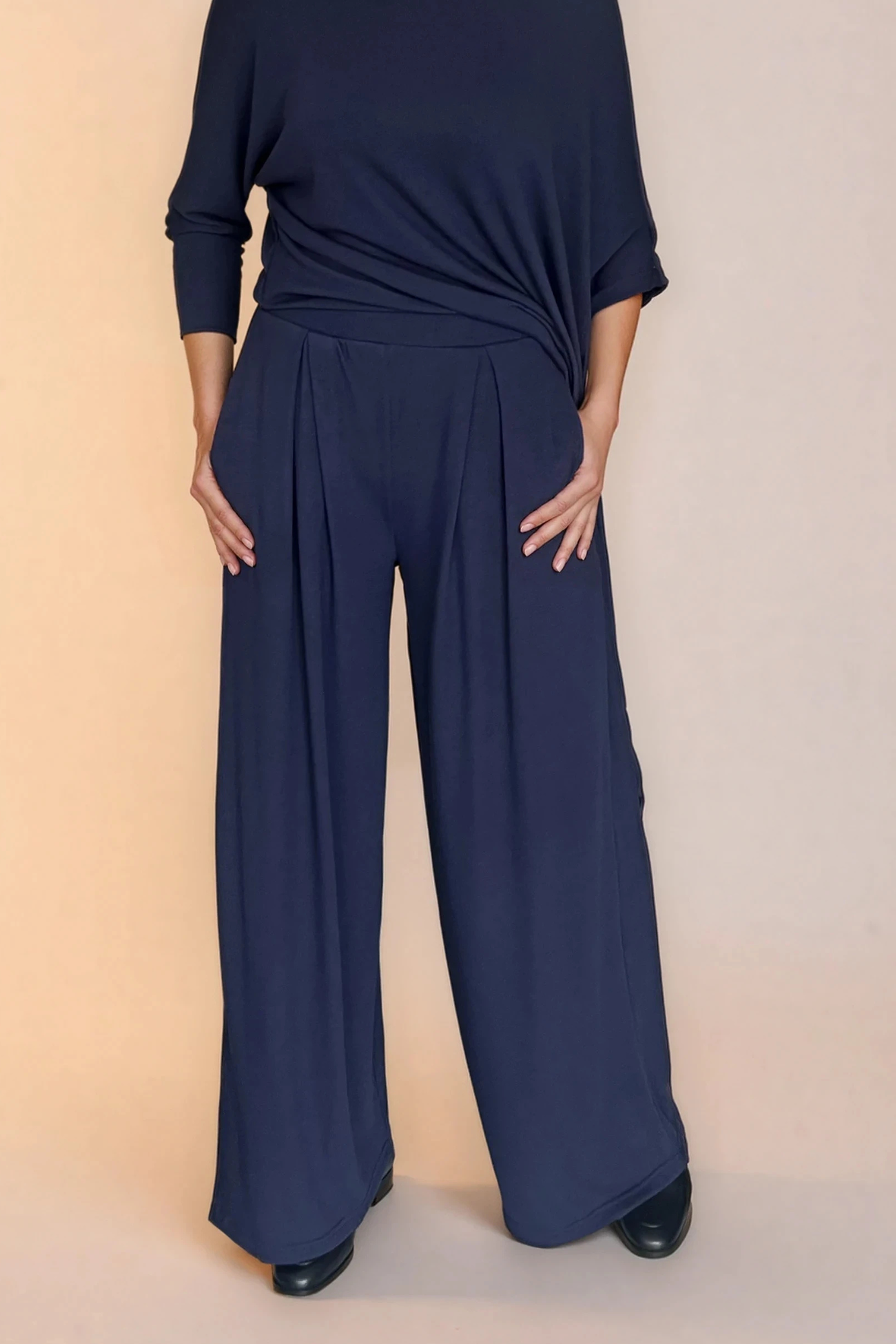 Navy Knit Pants