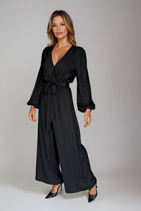 Black Cross-Over Jumpsuit